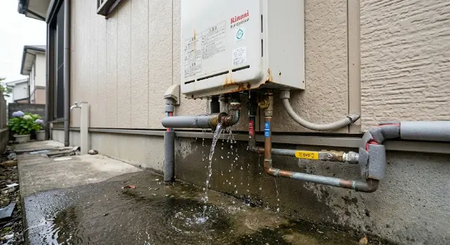 給湯器周りからの水漏れ
