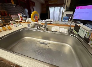 キッチン蛇口の水漏れ修理施工事例のBefore写真